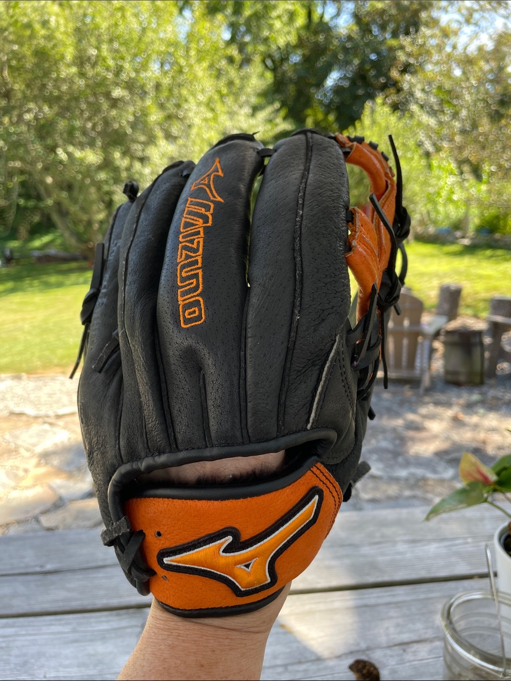 Mizuno Black and Orange Youth/Adult Baseball Glove - Right Hand Throw